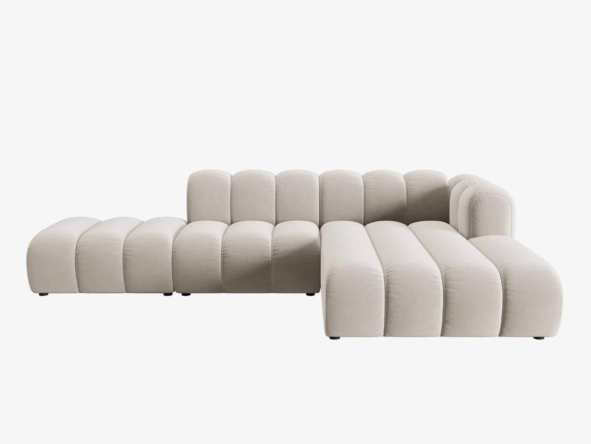 ECKSOFA modular rechts Lupine aus Samt beige 5 Sitzplätze - Beige, Textil (177/299cm) - Micadoni