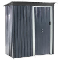CASĂ PENTRU UNELTE 150 cm 89 cm gri grafit Aisone - alb/grafit, metal (150/182/89cm) - Beliani