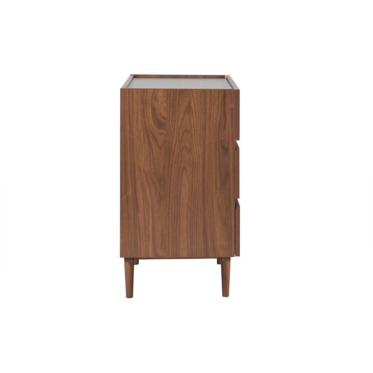 KOMMODE Dunkles Holz 3 Schubladen B80 cm SANAA - Walnussfarben, Holz (41/75.5/80cm) - Miliboo
