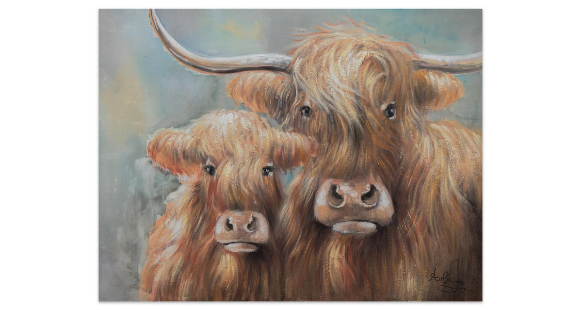 RUČNE MAĽOVANÝ AKRYLOVÝ OBRAZ 100/75 cm, hnedý, abstraktný dekoratívny motív - hnedá, drevo/textil (100/75cm) - KUNSTLOFT