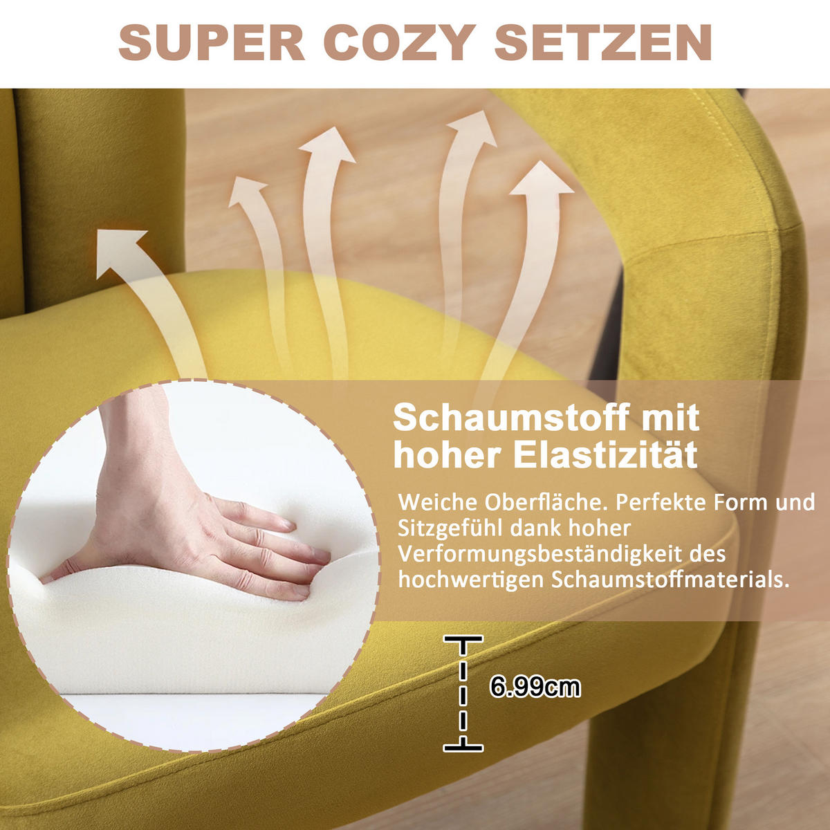 ESSZIMMERSTUHL 2er-Set aus Samt mit Metallbeinen - Olivgrün, Textil (64/71/50.5cm)