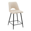 BARHOCKER ORO gepolsterter mit Steppung - beige - Samt Velour - Beige/Schwarz, Textil/Metall (48/94/55cm) - NEW HOME