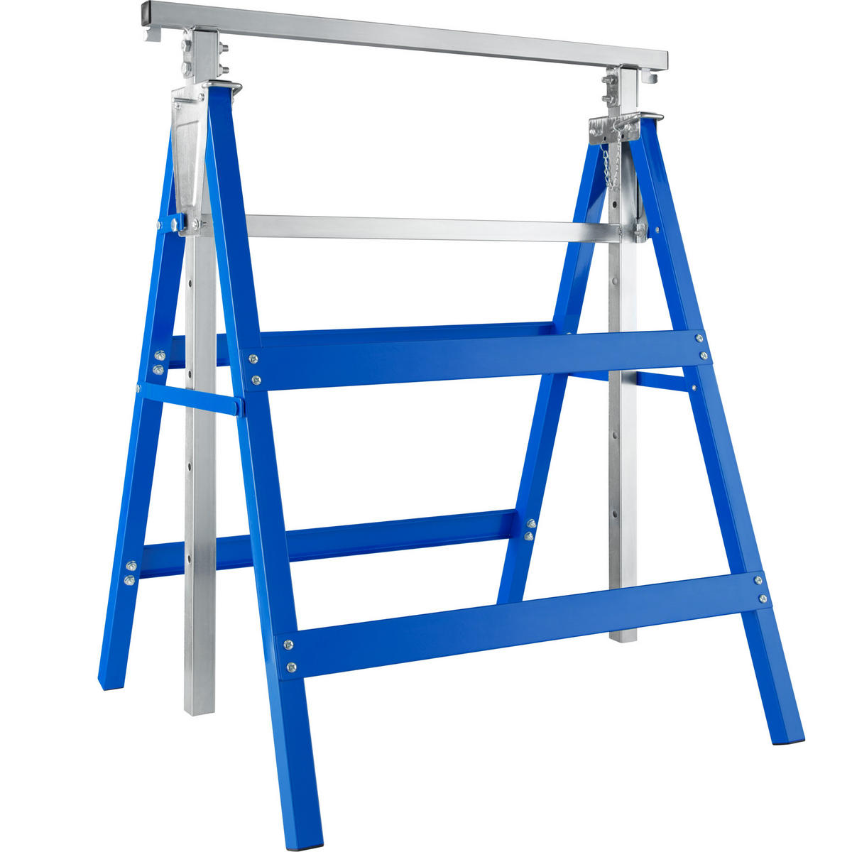 GERÜSTBOCK 2er Set, mit Sicherheitsspinden,blau - Blau, Metall (68.5/56.5/79.5cm) - tectake