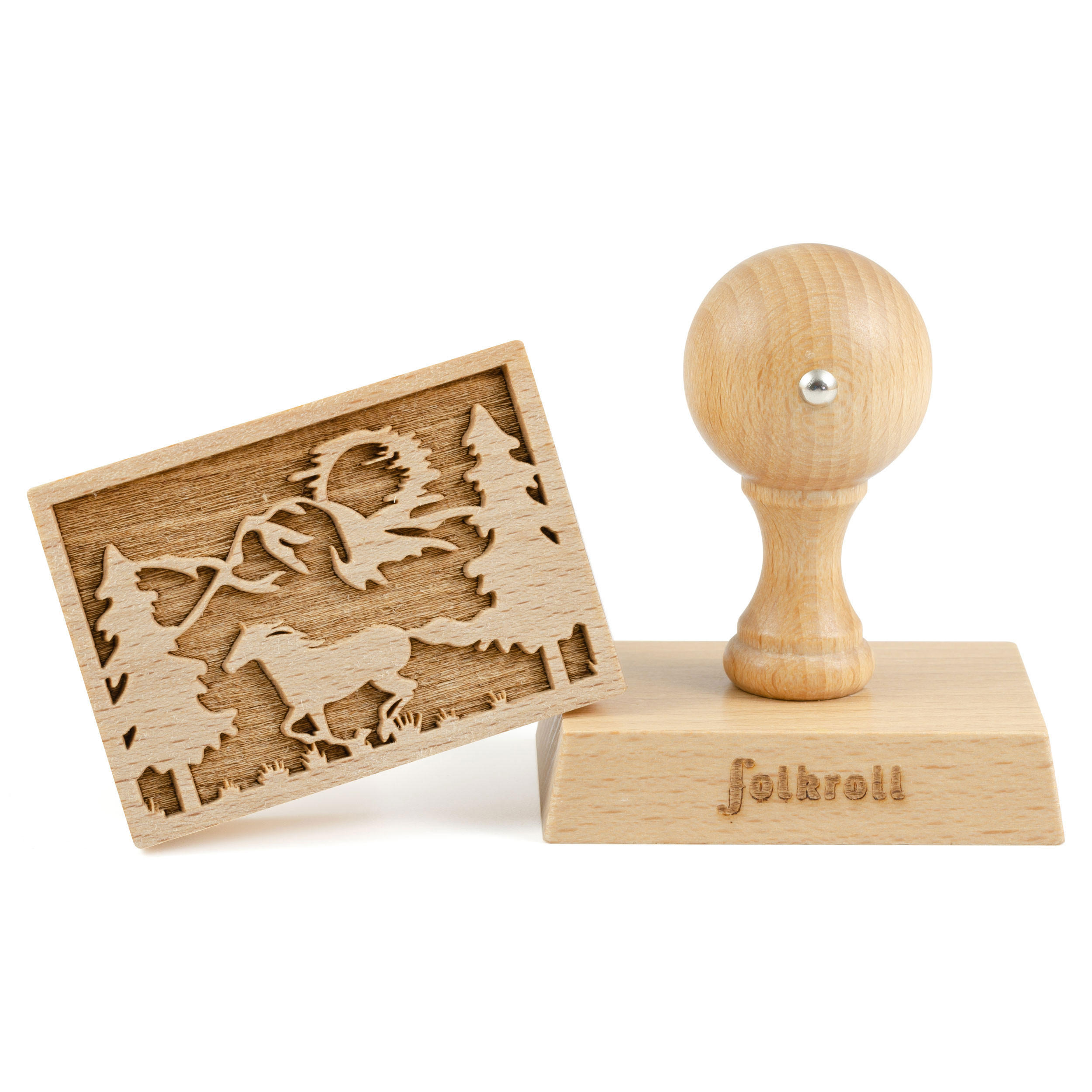 KEKSSTEMPEL Mustang, 70x50 mm, Buchenholz - Braun, Holz (7/7/5cm) - Folkroll