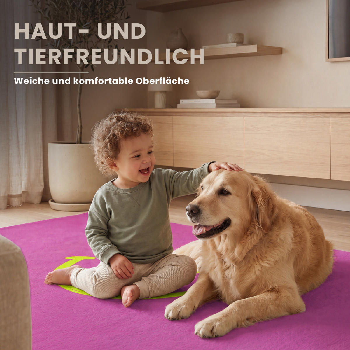 TEPPICH - Smiley - Fröhlich - Rosa - 200x140 cm - Pink, Kunststoff/Textil (200/0.4cm) - OnlyWow