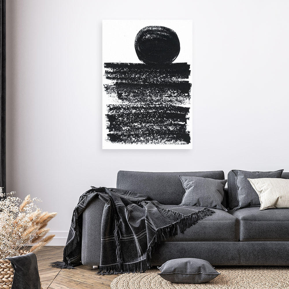 LEINWANDBILD Moderne Abstraktion 80x120cm - Schwarz, Textil (80/120cm) - Feeby