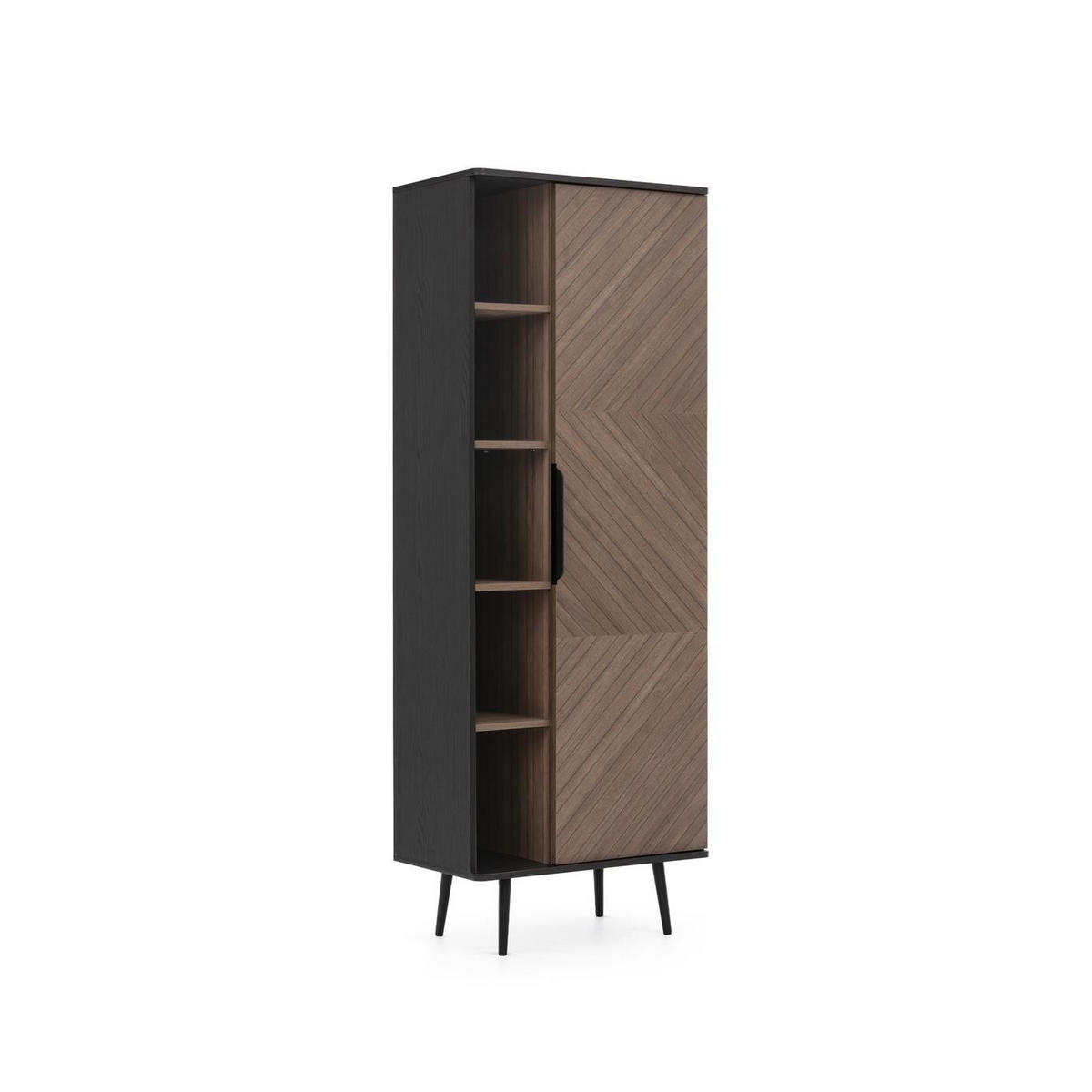 BÜCHERREGAL Elio Braun mit Graphit, mit Türen - Schwarz/Braun, Holzwerkstoff (150/80/41cm) - Bettso