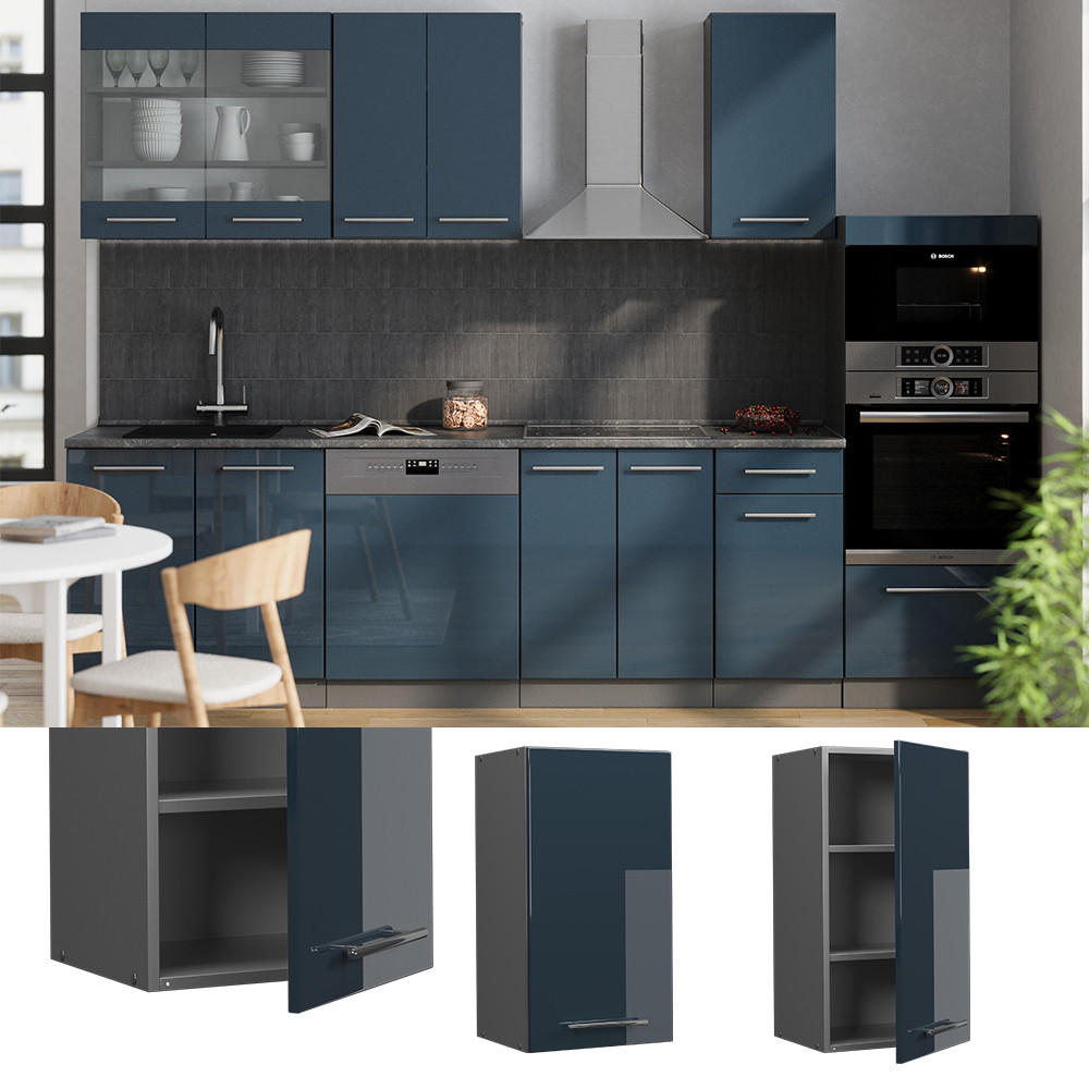 HÄNGESCHRANK Fame-Line Dunkelblau Hochglanz 40 cm - Anthrazit/Dunkelblau, Holzwerkstoff (40/72/34.1cm) - Vicco