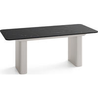 ESSTISCH Riven rechteckig ausziehbar verlängerbar mit Butterfly-Auszug, Schwarz Marmor Kupfer 180-276/90/76 cm - Kaschmir/Braun, Holzwerkstoff/Metall (90/276/76cm) - WFL GROUP