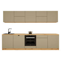 KÜCHENZEILE 300 cm - Langen KL30-M300 - in Beige / Matt - Beige, Holz (300/212/52cm)