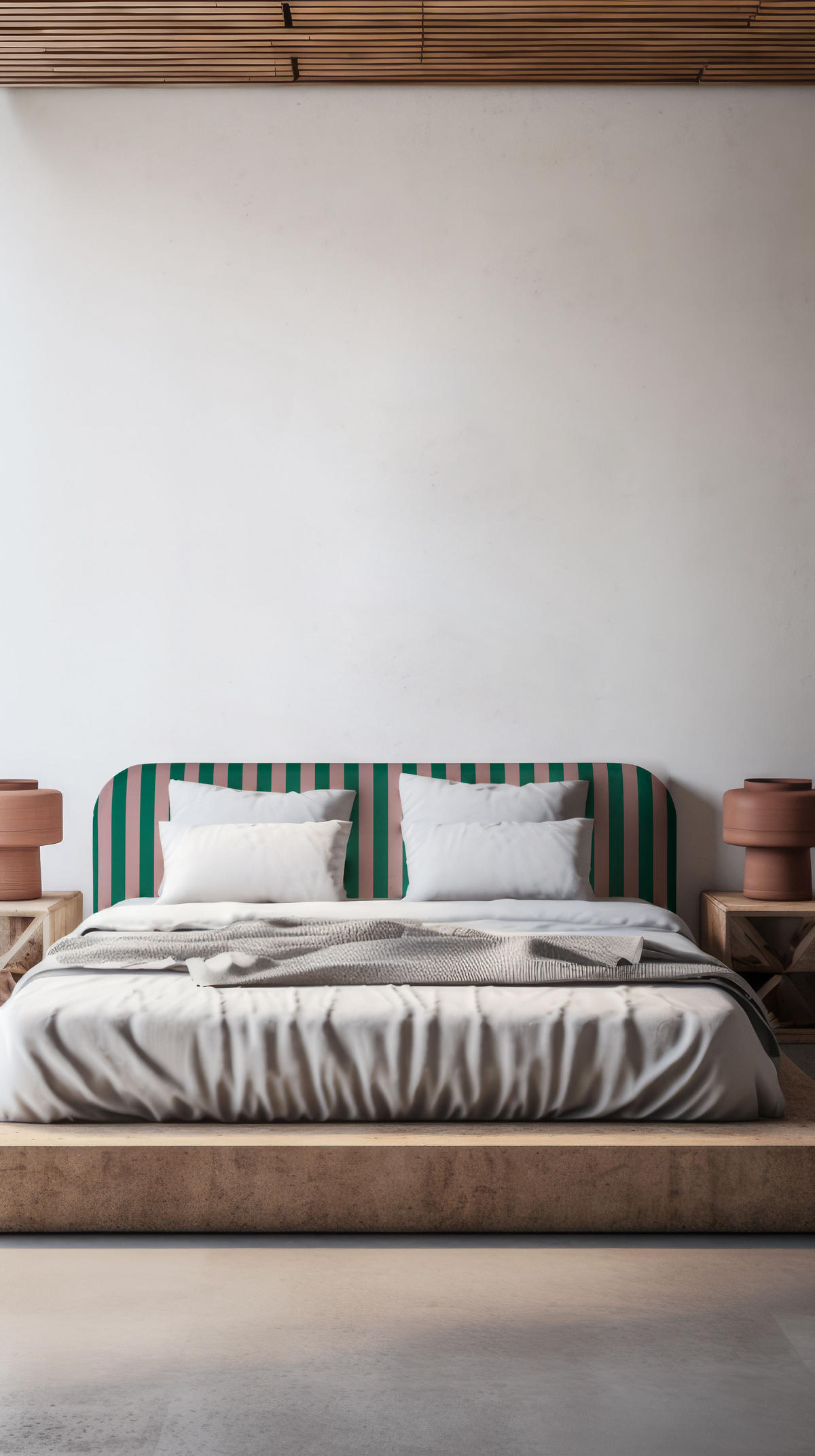 KOPFTEIL aus Samt, grün/rosa 160x97cm EDDIE - Grün, Textil (160/97/8cm) - RNT By Really Nice Things