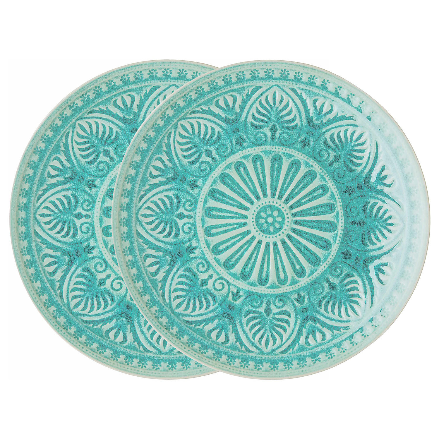 PLATZTELLER 2er-Set Sumatra 31 cm - Türkis, Keramik (31/31/3cm) - Butlers