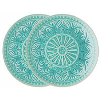 PLATZTELLER 2er-Set Sumatra 31 cm - Türkis, Keramik (31/31/3cm) - Butlers