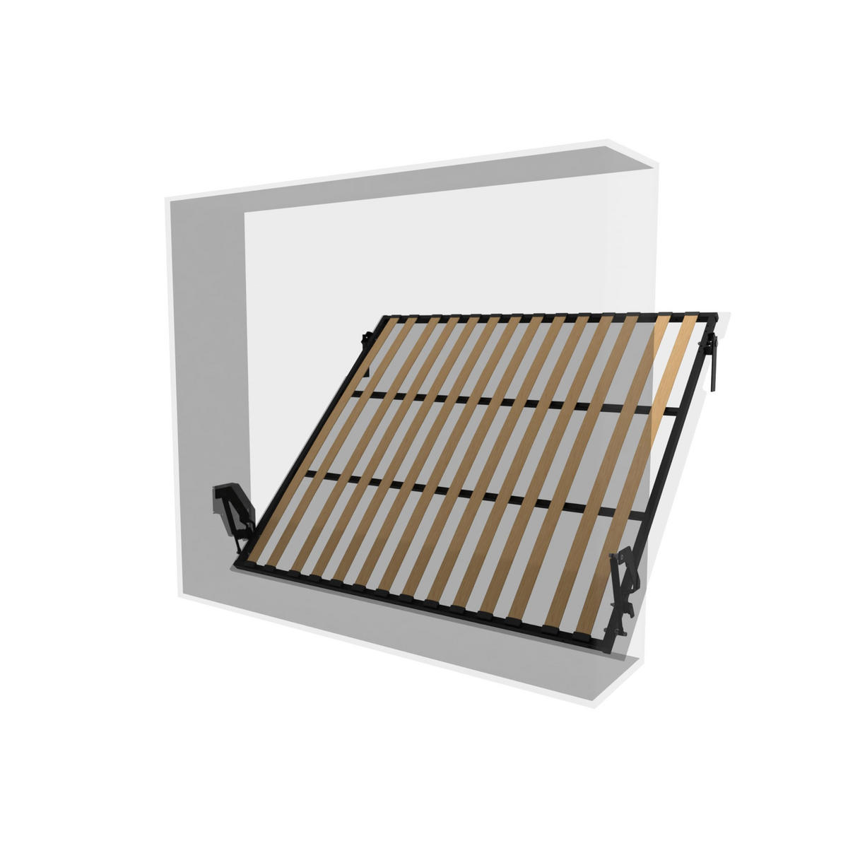 SCHRANKBETT Morphy Einbaubares 200x180 Horizontal - Weiß, Holz/Metall (200/180cm) - WallBedKing