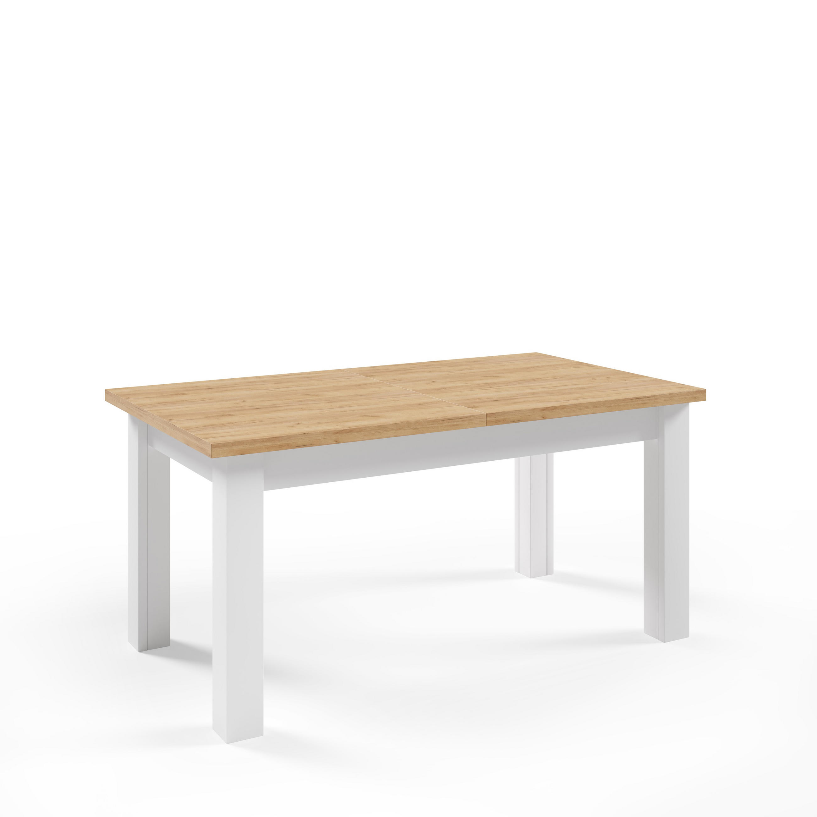 ESSTISCH SERGIO Ausziehbar 160 - 340 / 90 x 77 cm - Goldfarben/Weiß, Holz (160/90/77cm) - MASSENO