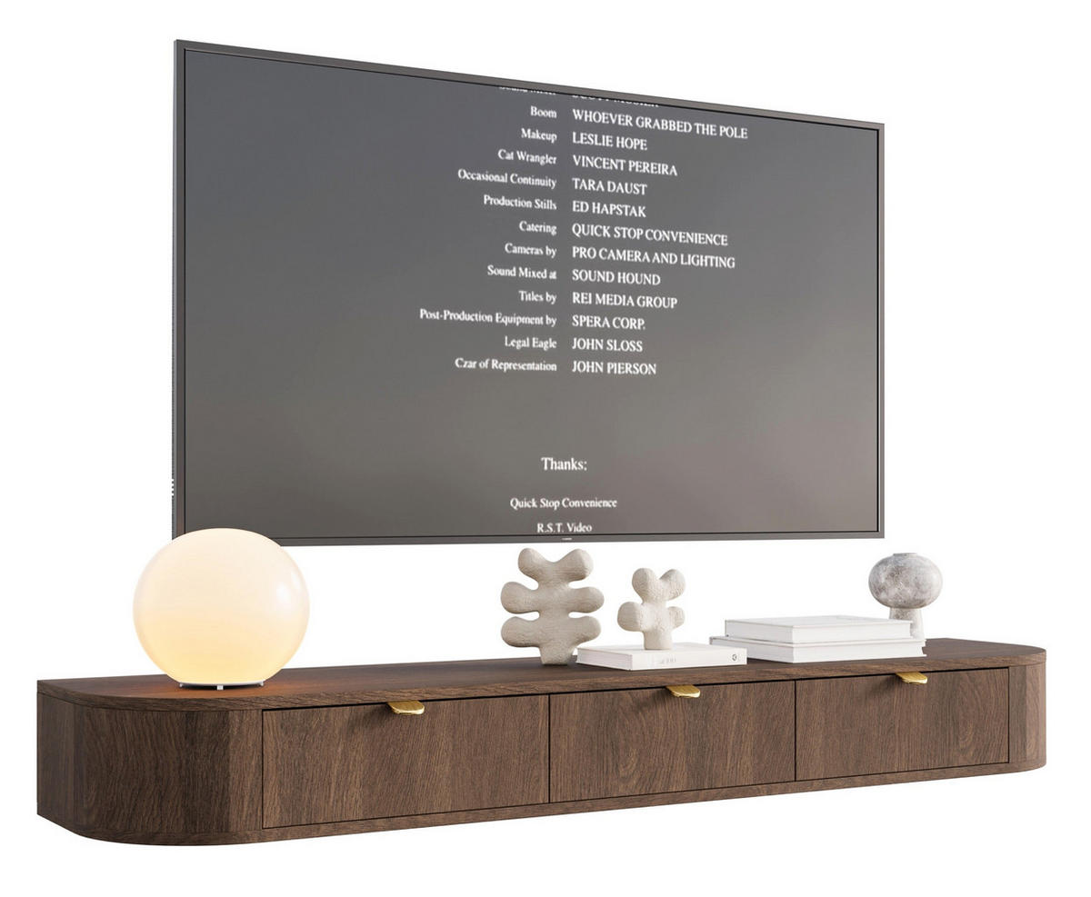 TV stolek Coru Slim, dub, 175 cm - tmavě hnědá, kov/kompozitní dřevo (175.4/20/39.1cm) - Selsey