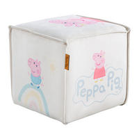 KINDERHOCKER in Würfelform Peppa Pig - Beige, Holzwerkstoff/Textil (27/25/27cm) - Roba