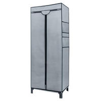 FALTSCHRANK 68 x 45 x 175 cm mit Kleiderstange - Grau, Metall (45/175/68cm) - Intirilife