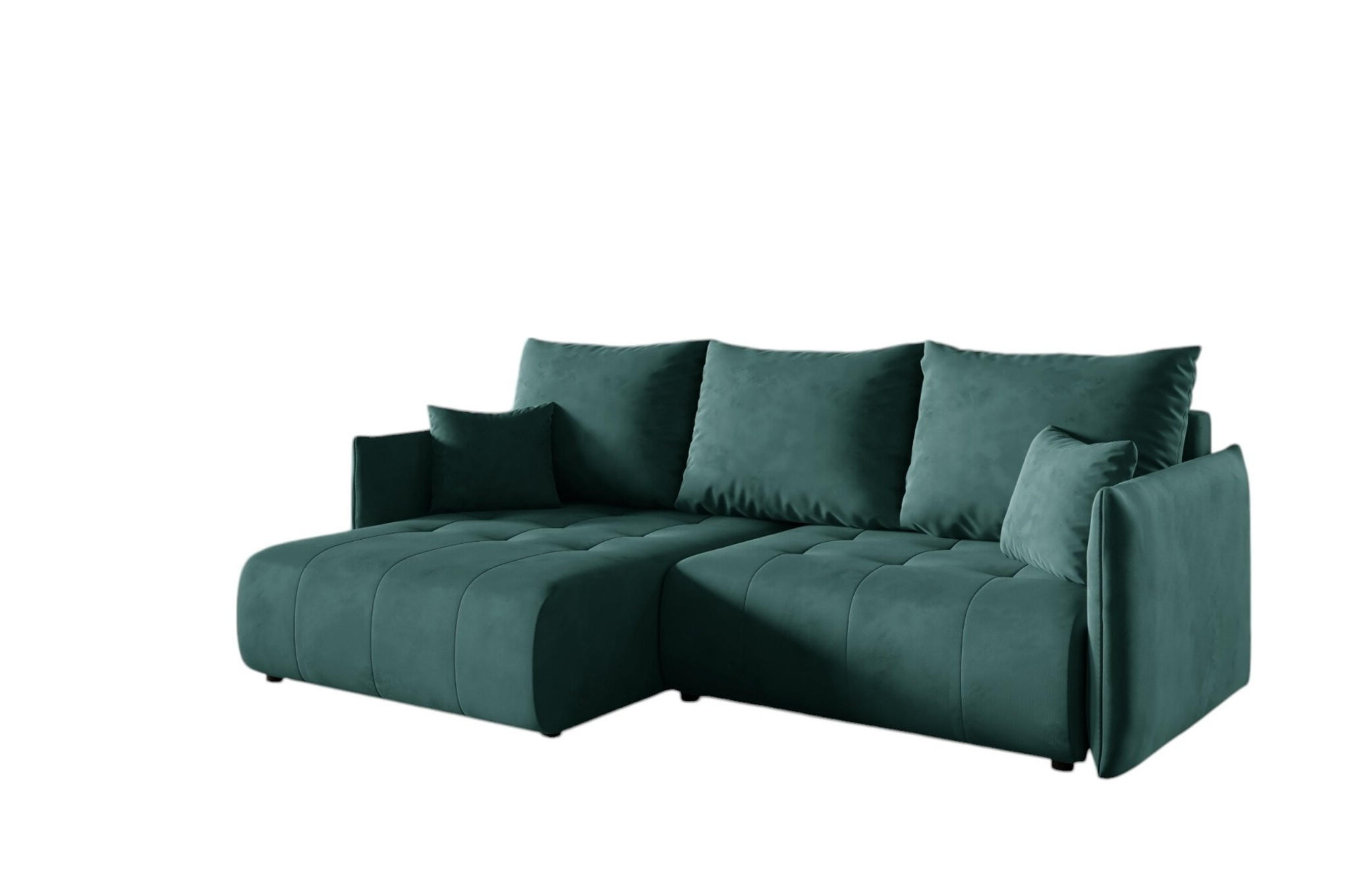 ECKSOFA Canio - Grün, Holzwerkstoff/Textil (221/153cm) - Fun Möbel