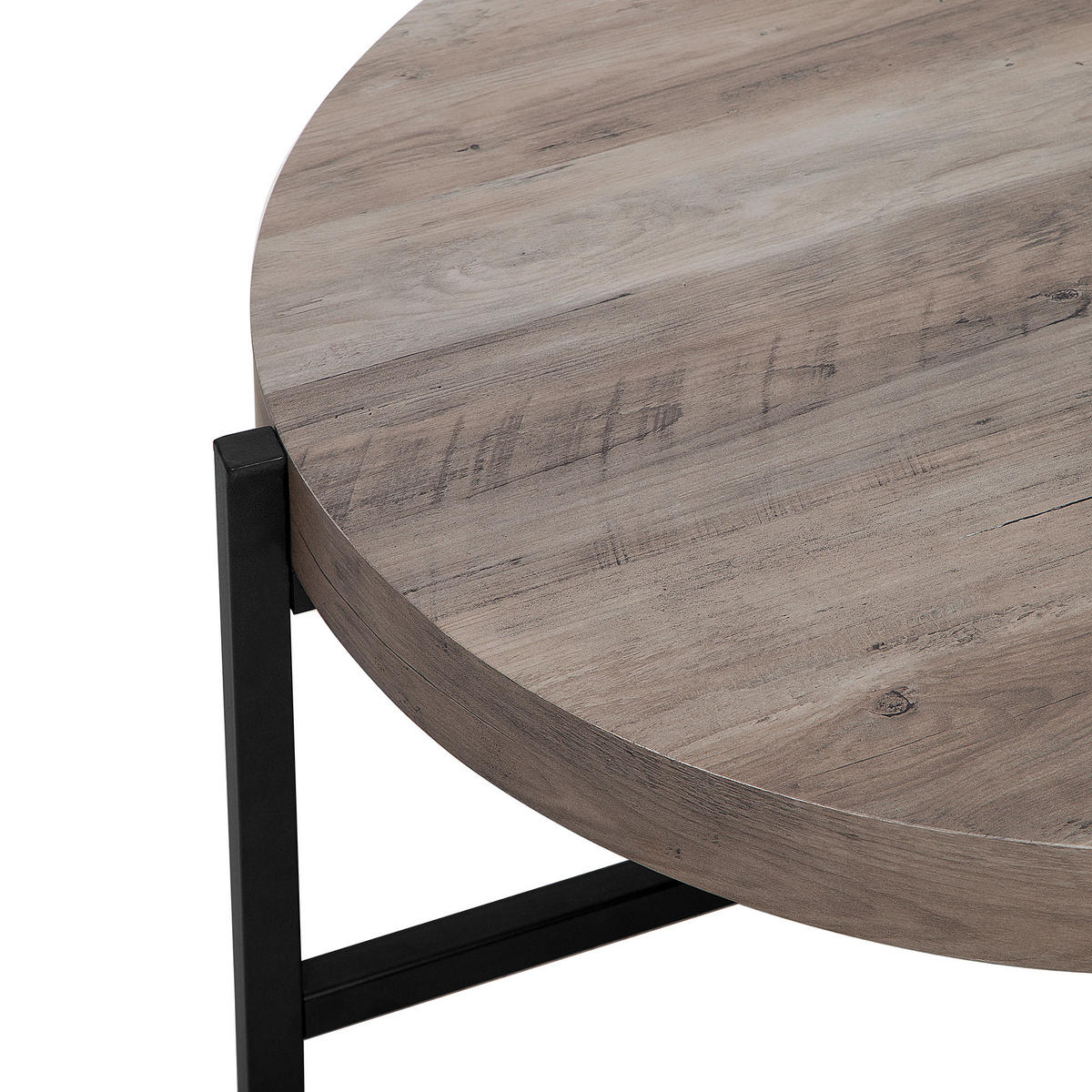 KONFERENČNÍ STOLEK světlejší Odstín dřeva 70 cm Bonita - černá/šedohnědá, kompozitní dřevo (70/70/42cm) - Beliani