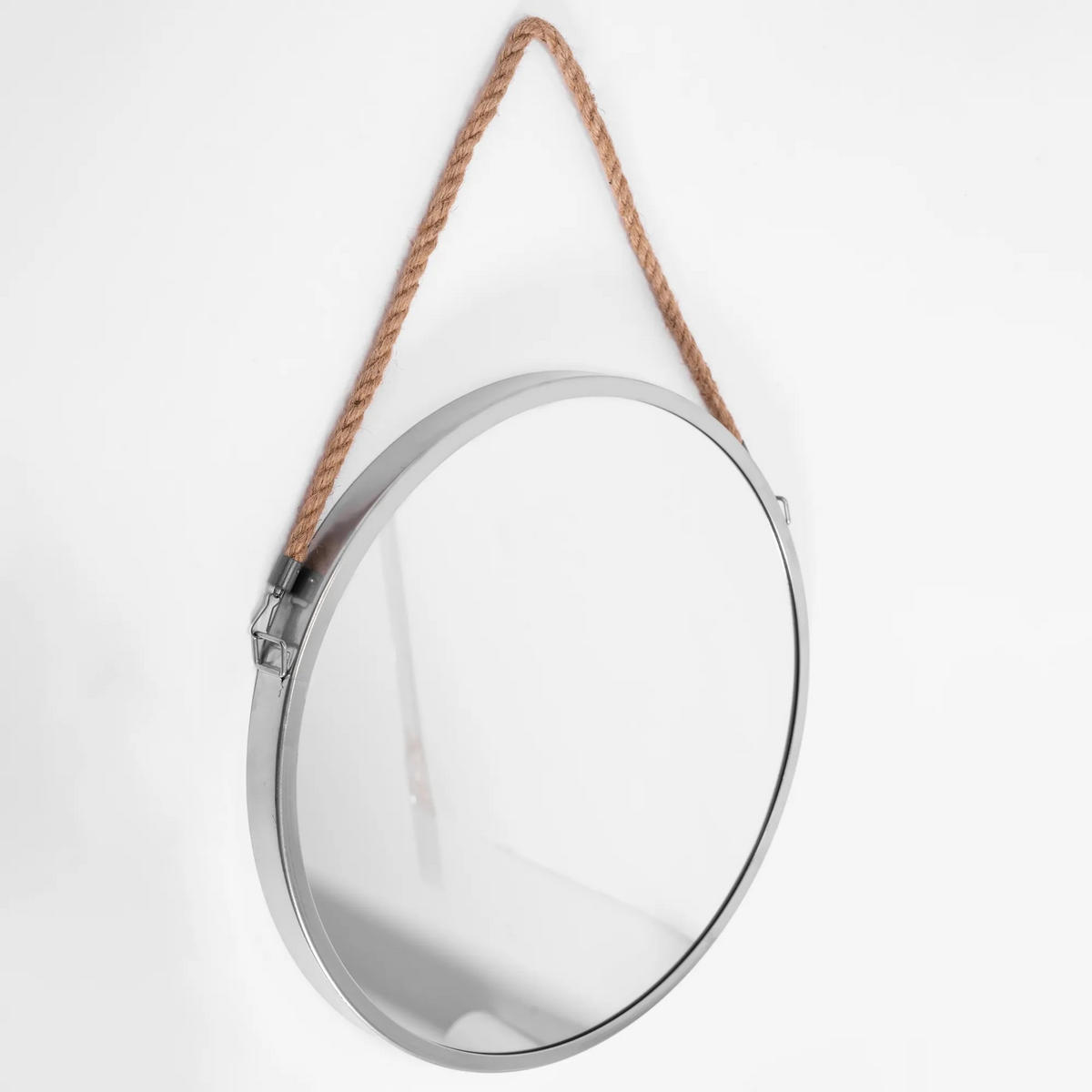 SPIEGEL Rea Mit Seil 40cm Silver Klmh-0410s-1 - Hellgrau, Glas (40/3/58cm) - REA