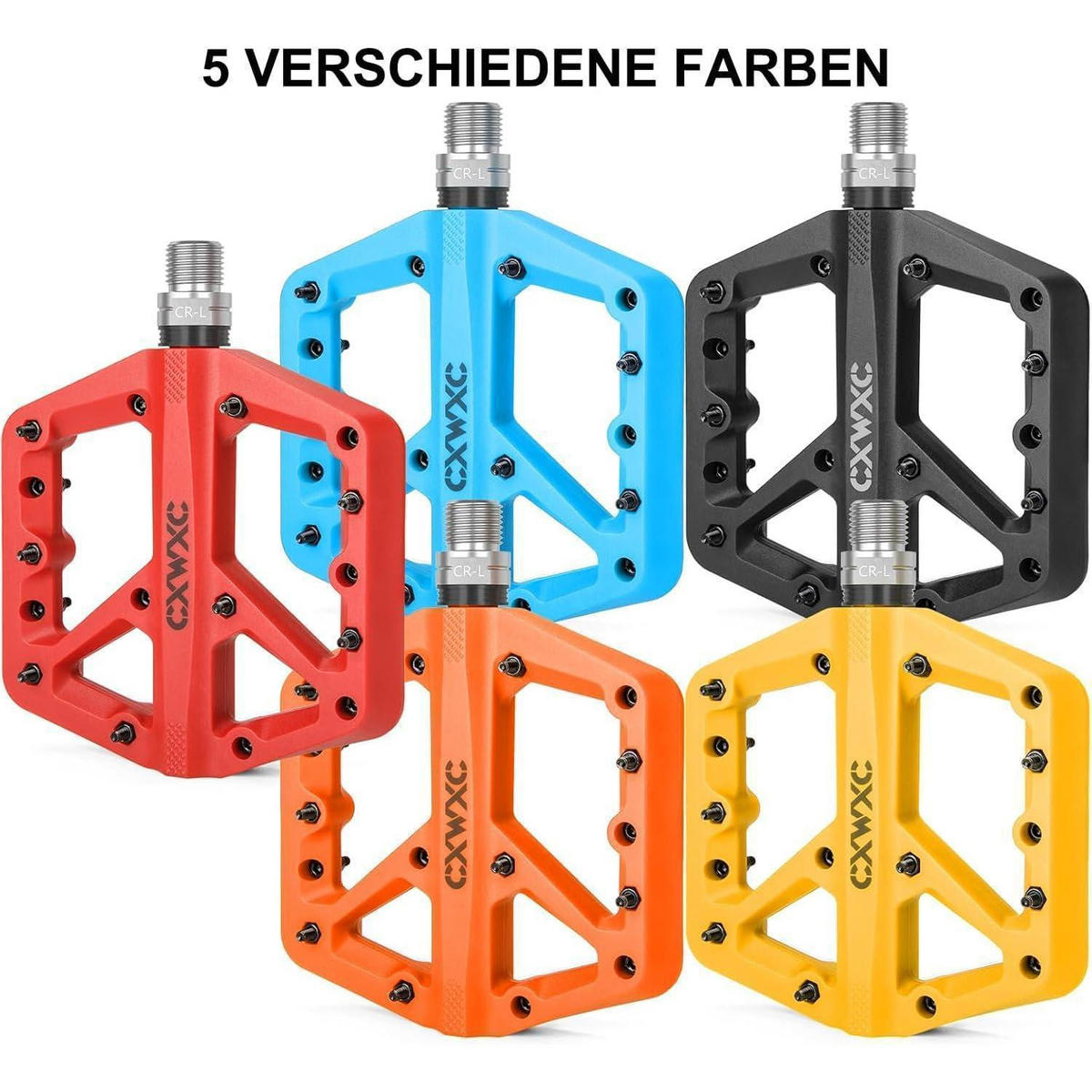 FAHRRADPEDALE Nylonfaser Gelb mit 3 abgedichteten Lagern - Gelb, Kunststoff (12/1.5/12cm)