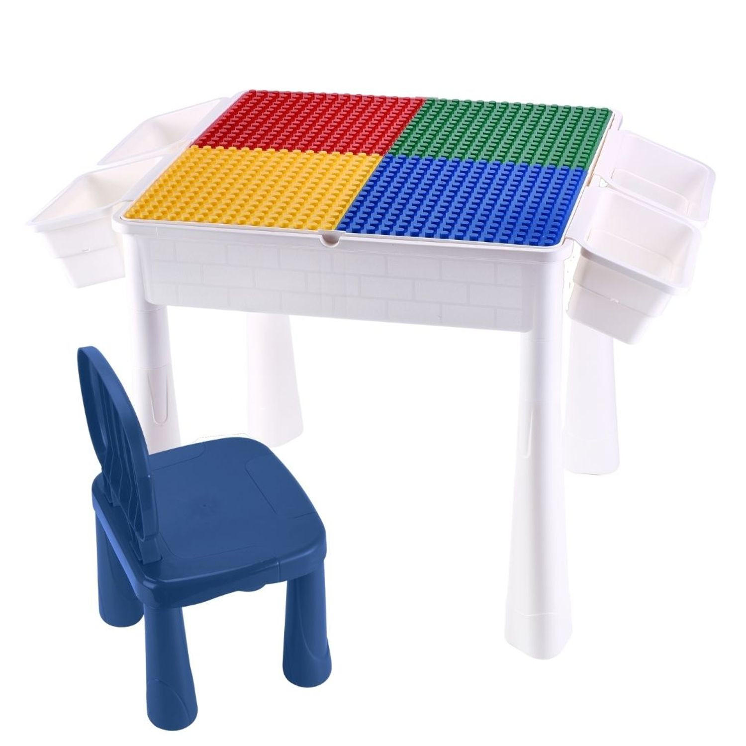 KINDERTISCH SASCHA Bautisch mit Stuhl - Weiß, Kunststoff (50/50/50cm) - Coemo