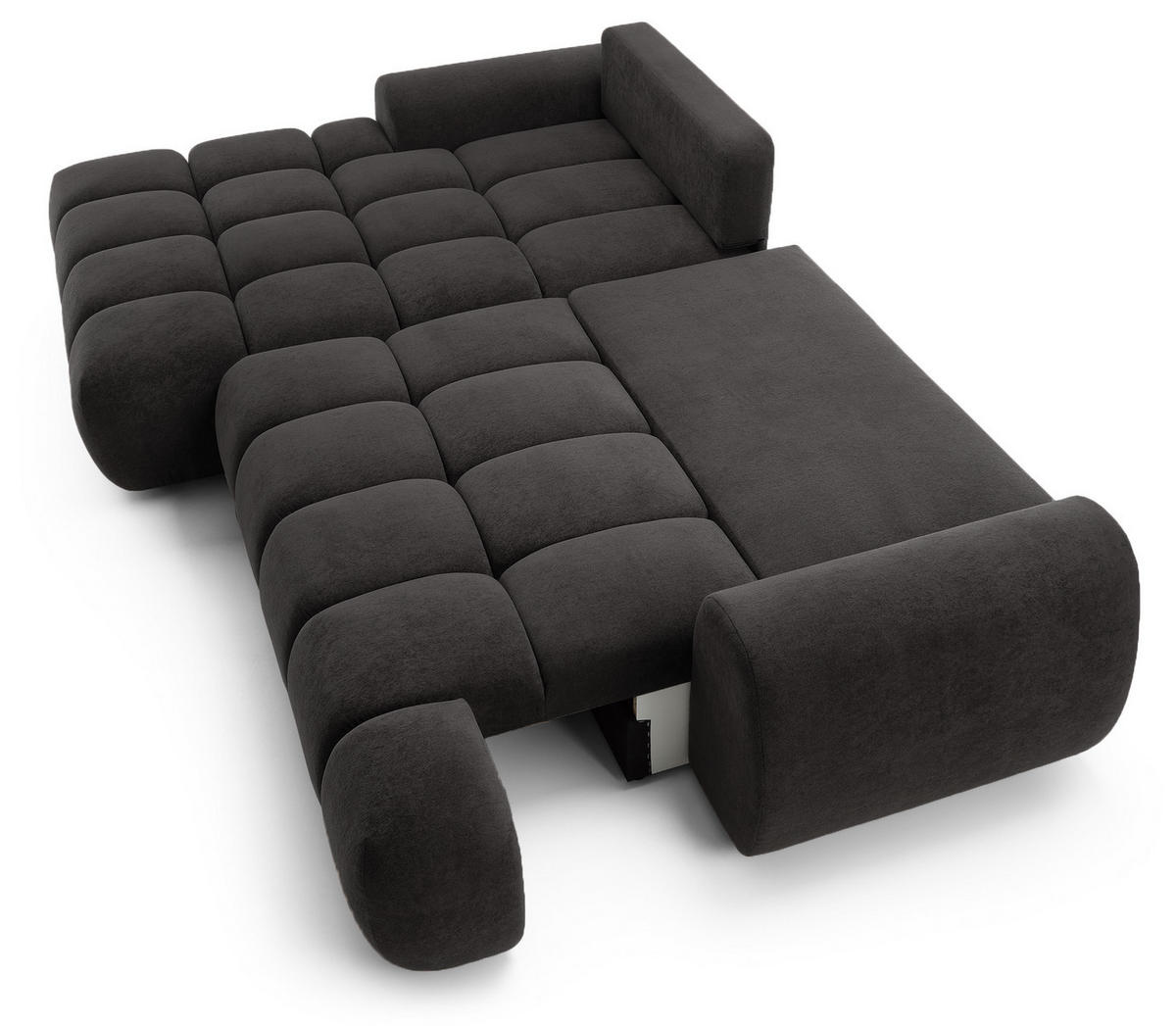 ECKSOFA 280 cm Valerio mit Bettkasten, 280 cm, Links, Schlaffunktion, Schwarz - Schwarz, Holz (280/177cm) - Emporius