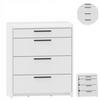 KOMMODE ALTIVO 3SW1SN Weiß 68,8/35,9/80,6 cm - Weiß, Holzwerkstoff (68.8/80.6/35.9cm) - Matkam Möbel