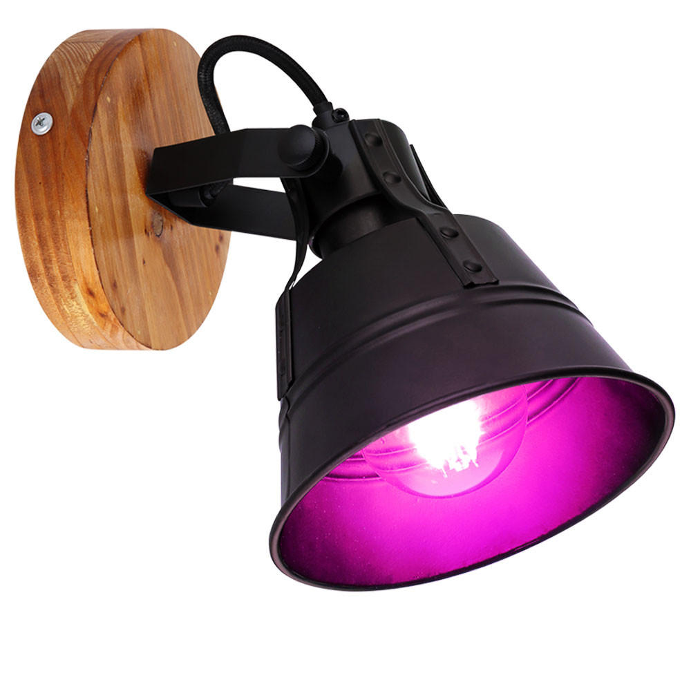 LED WANDLEUCHTE GÜNTHER Schwarz schwenkbar - Schwarz, Holz (14/18/17cm) - Globo Lighting