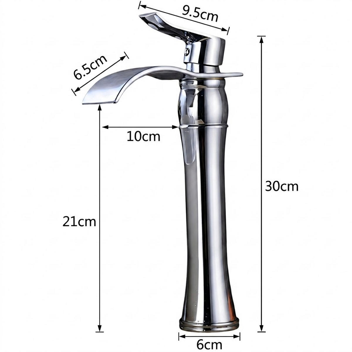 BADEZIMMERARMATUR, 30 x 15 cm, silber - Silberfarben, Metall (36/7/18.5cm) - Vallsero