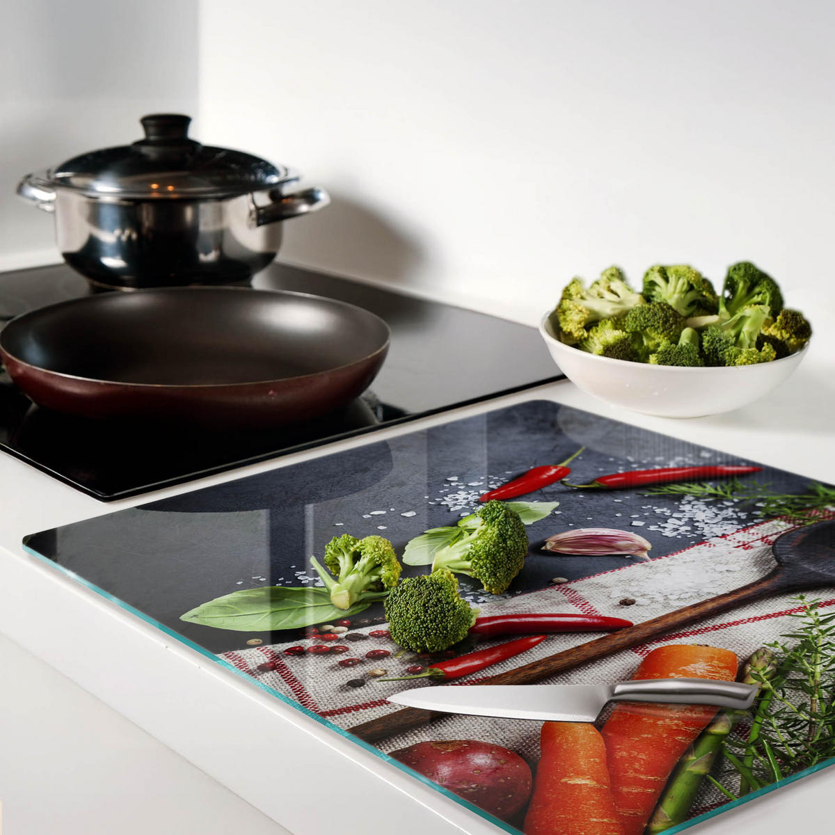 GLASPLATTE 60x52 cm Zutaten - Multicolor, Glas (60/0.4/52cm) - TULUP