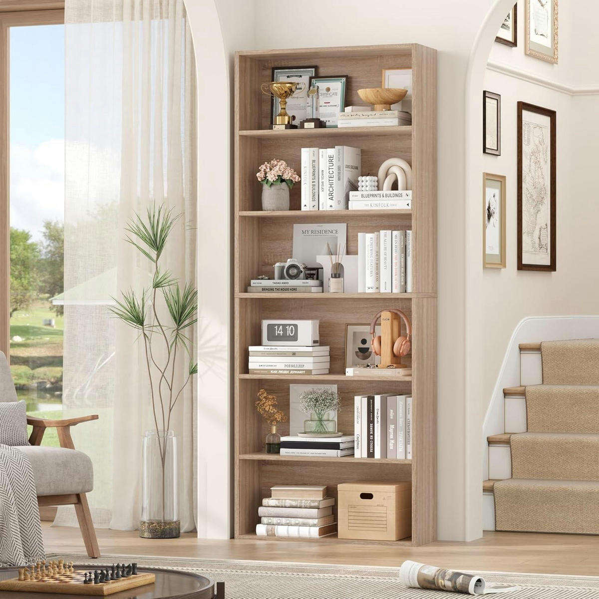 BÜCHERREGAL Helleiche 180 x 60 x 23,5 cm - Sandfarben, Holzwerkstoff (60/180/23.5cm)