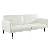 SCHLAFSOFA 150/89/70 cm in Beige Samt - Beige, Textil (164/70/89cm) - Oxeza