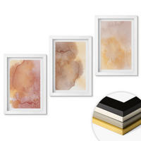 WANDBILDER 3er-Set - 20x30 cm Weißer Rahmen - Warme, farbenfrohe Aquarelltexturen - Weiß, Kunststoff (20/30cm) - ArtPrintCave