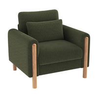 SESSEL DE-33205 mit dickem Teddy-Polster Grün - Grün, Holzwerkstoff (87/88.5/83cm) - ComfortXL