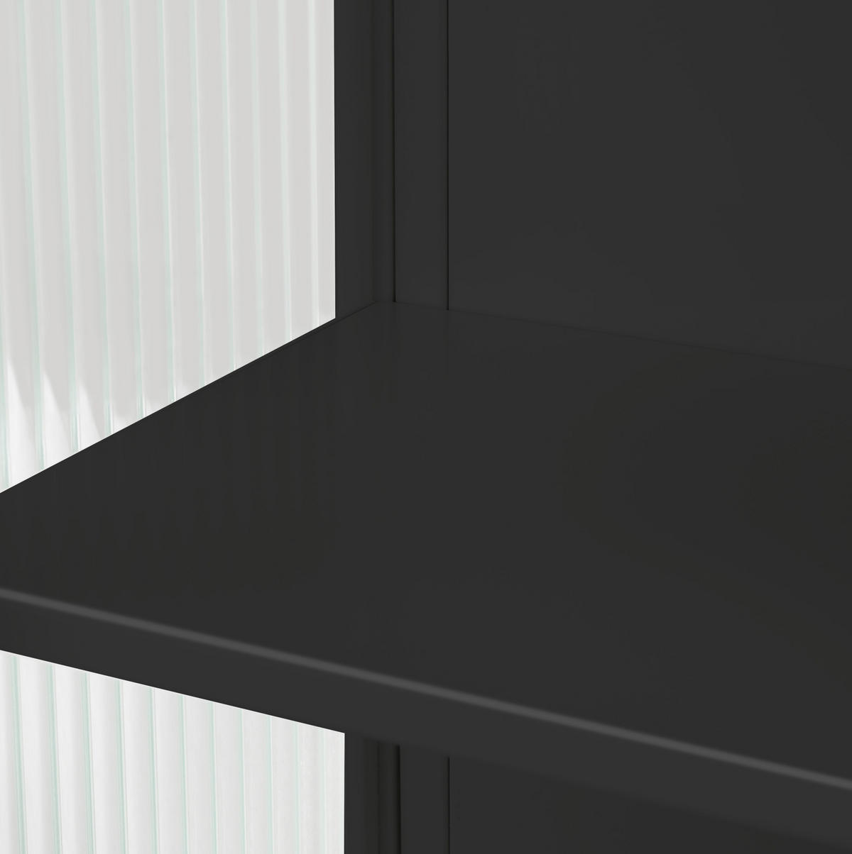 KÜCHENOBERSCHRANK 60/23/78 cm mit 2 Glastüren, offener Ablage und Handtuchhalter aus Glas und Metall, Schwarz - Schwarz, Glas (60/78/23cm) - Redom