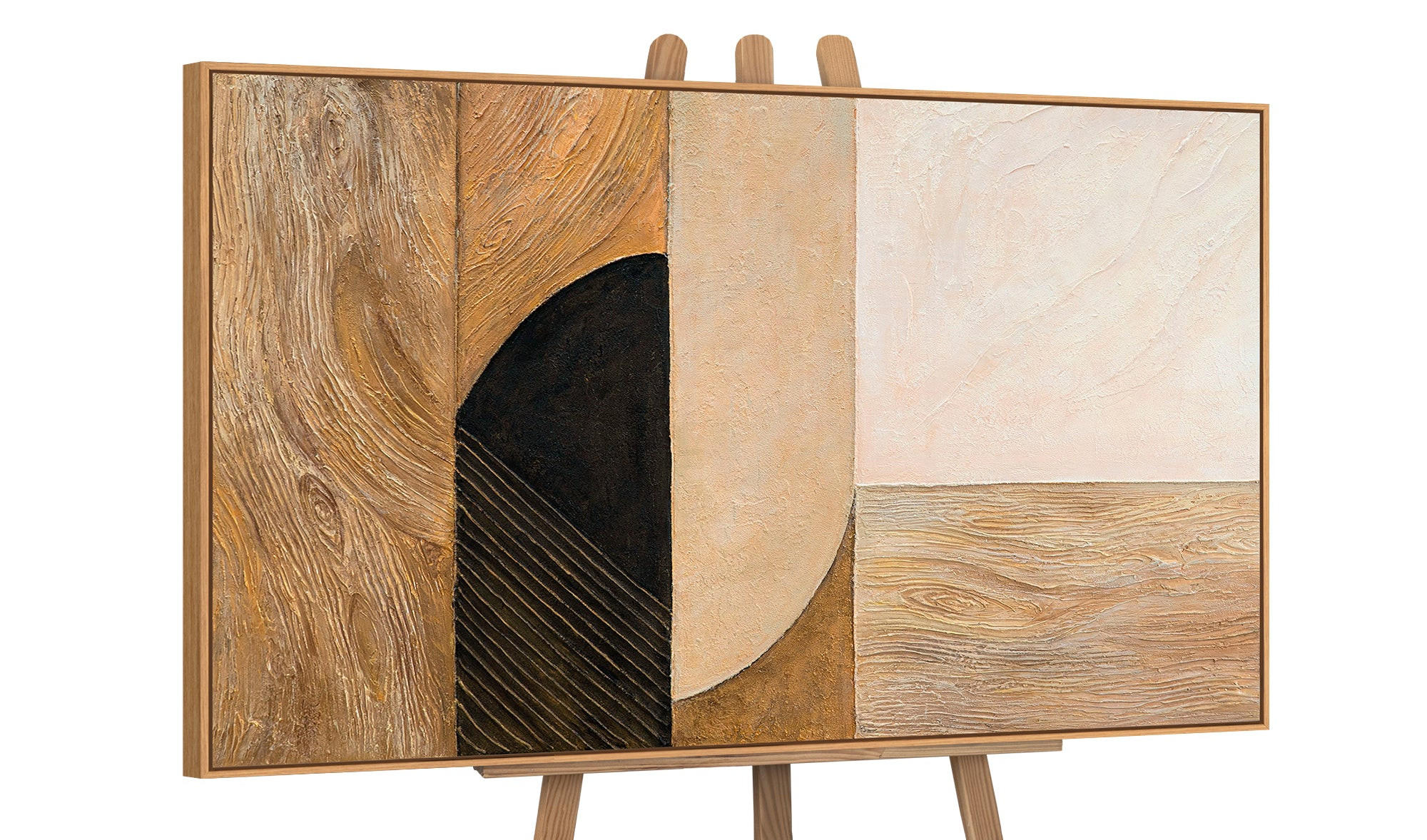 GEMÄLDE Natürliche Ornamente Schattenfugenrahmen Eichefarben 140x100 cm - Eichefarben, Holz (140/100cm) - YS-art gallery