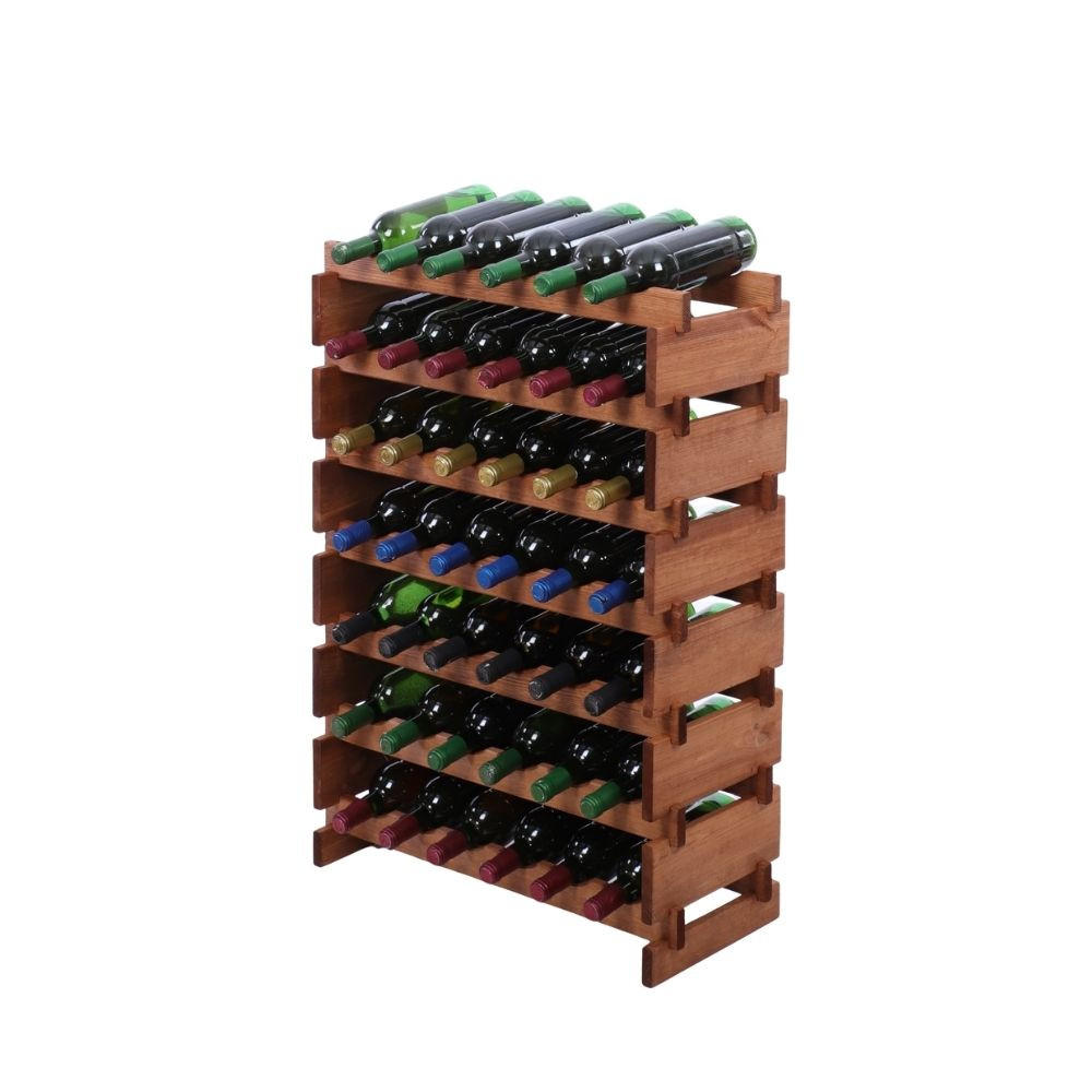 WEINREGAL VINOTECA FLEX PRO HxBxT 93x65x28cm 42 Flaschen auf 7 Ebenen Braun geölt - Braun, Holz (65/93/28cm) - PROREGAL
