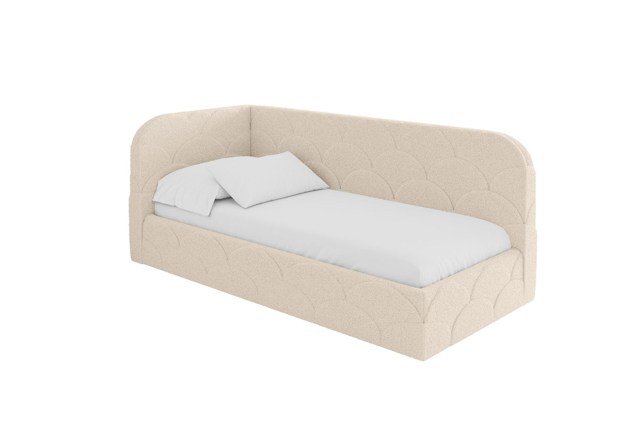 EINZELLBETT Jugendbett mit Bettkasten und Matratze H3/H4, Rechts - ELRY 90x200 Dunkelbeige - Taupe, Holzwerkstoff/Textil (90/200cm) - ALTDECOR