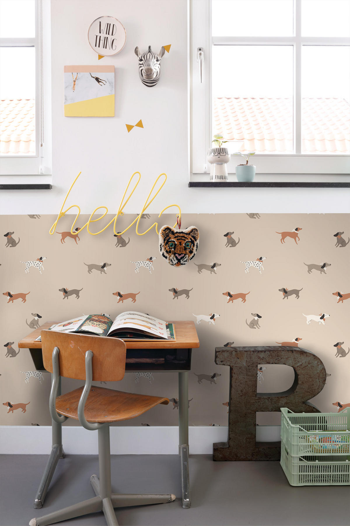 TAPETE Hunde 50 x 900 cm - Terracotta, Papier (50/0.1cm) - ESTAhome