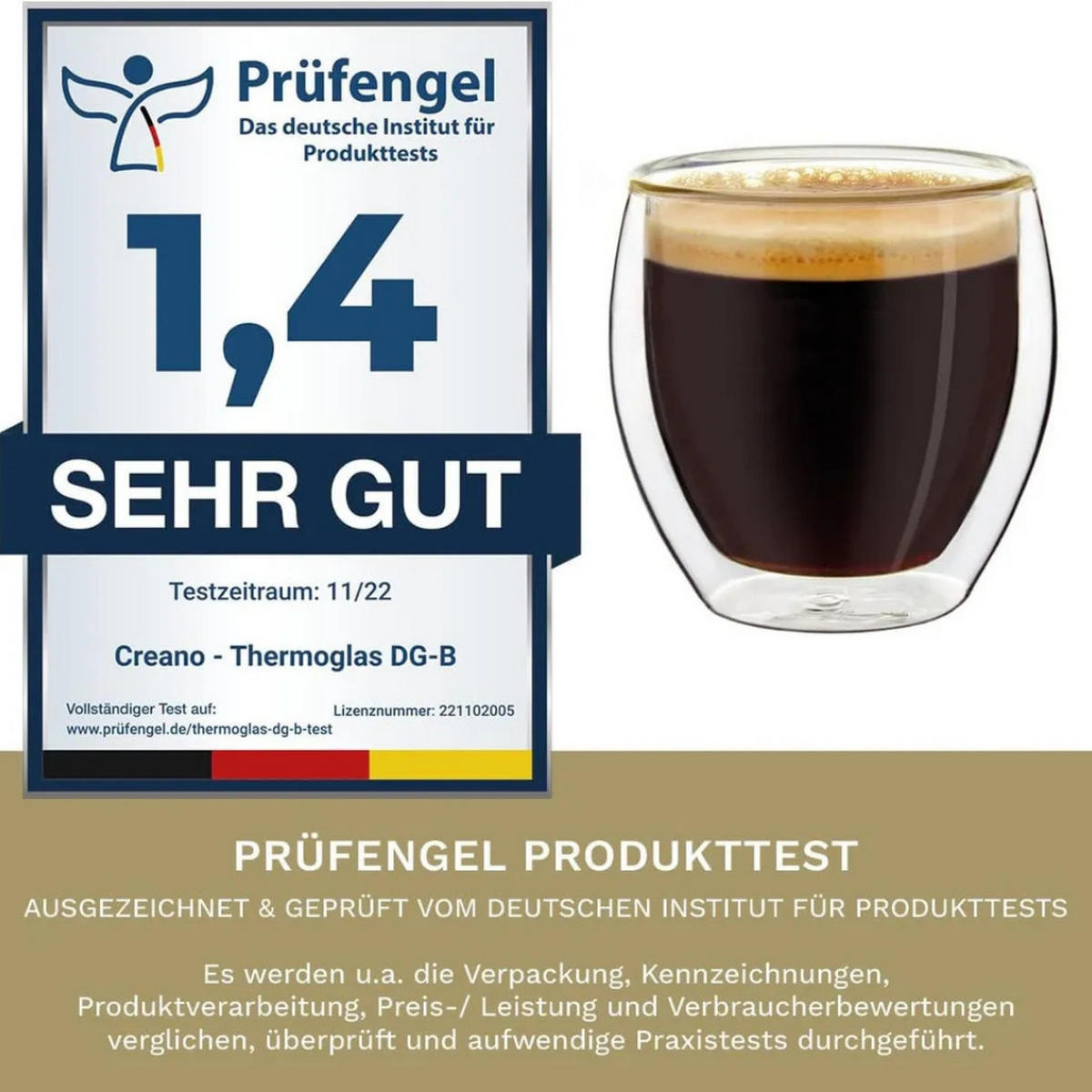 THERMOGLÄSER Transparent 6-tlg, doppelwandig, 80 ml, Borosilikatglas, hitzebeständig, Trinkgläser, Espressogläser, Heißgetränke, Küchenzubehör, modern - Transparent, Glas - JUNG