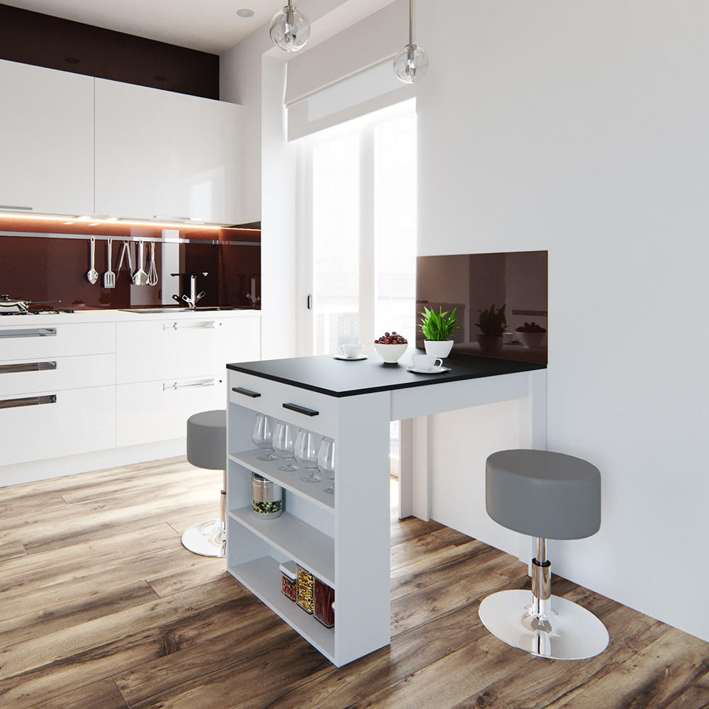 ESSZIMMERTISCH Repose Anthrazit/Weiß 67 x 100 cm - Anthrazit/Weiß, Holzwerkstoff (100/67/77.5cm) - Vicco