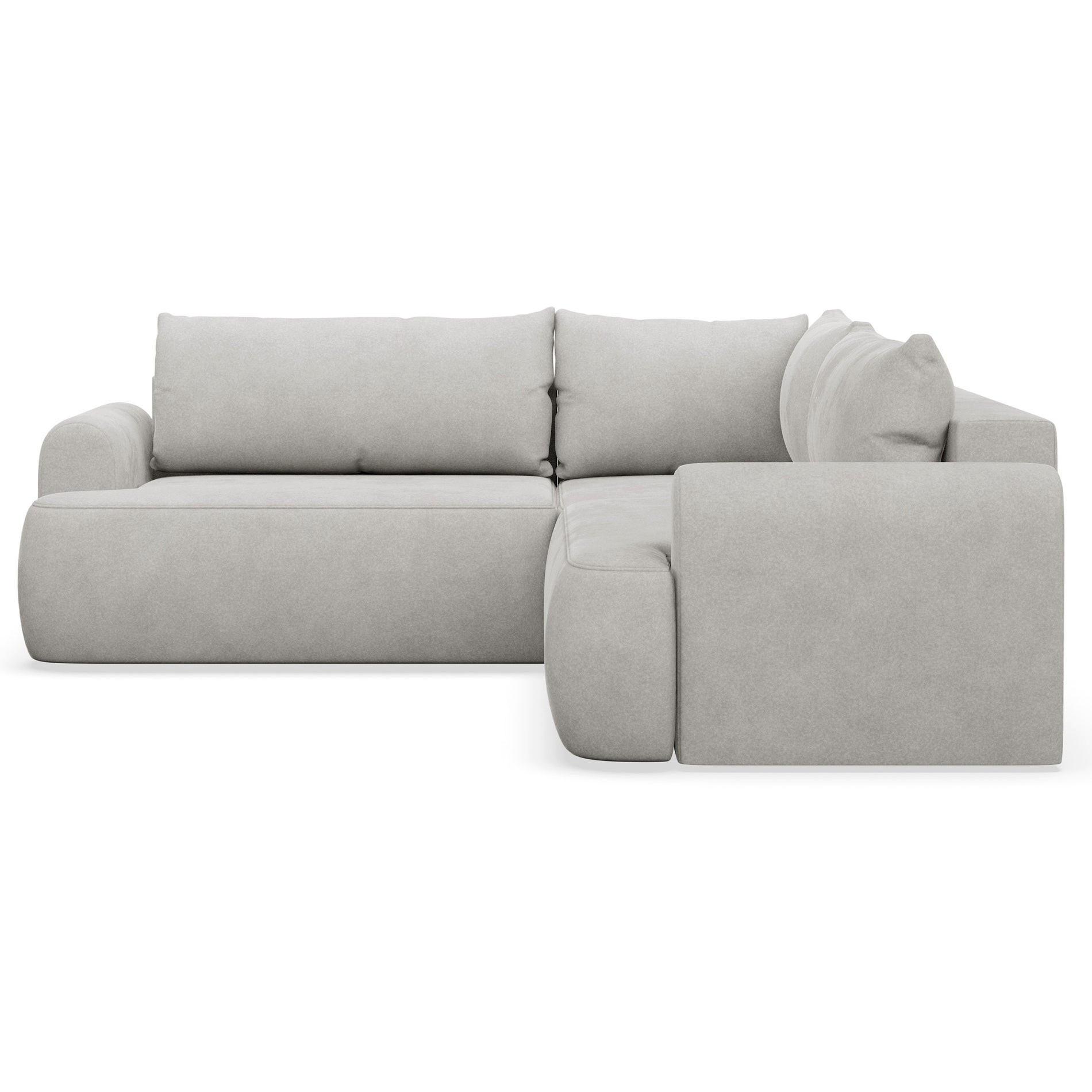 ECKSCHLAFSOFA Ovo HELLGRAUER VELOURSSTOFF universell MIT BETTKASTEN - Hellgrau/Schwarz, Kunststoff/Textil (245/245cm) - Selsey
