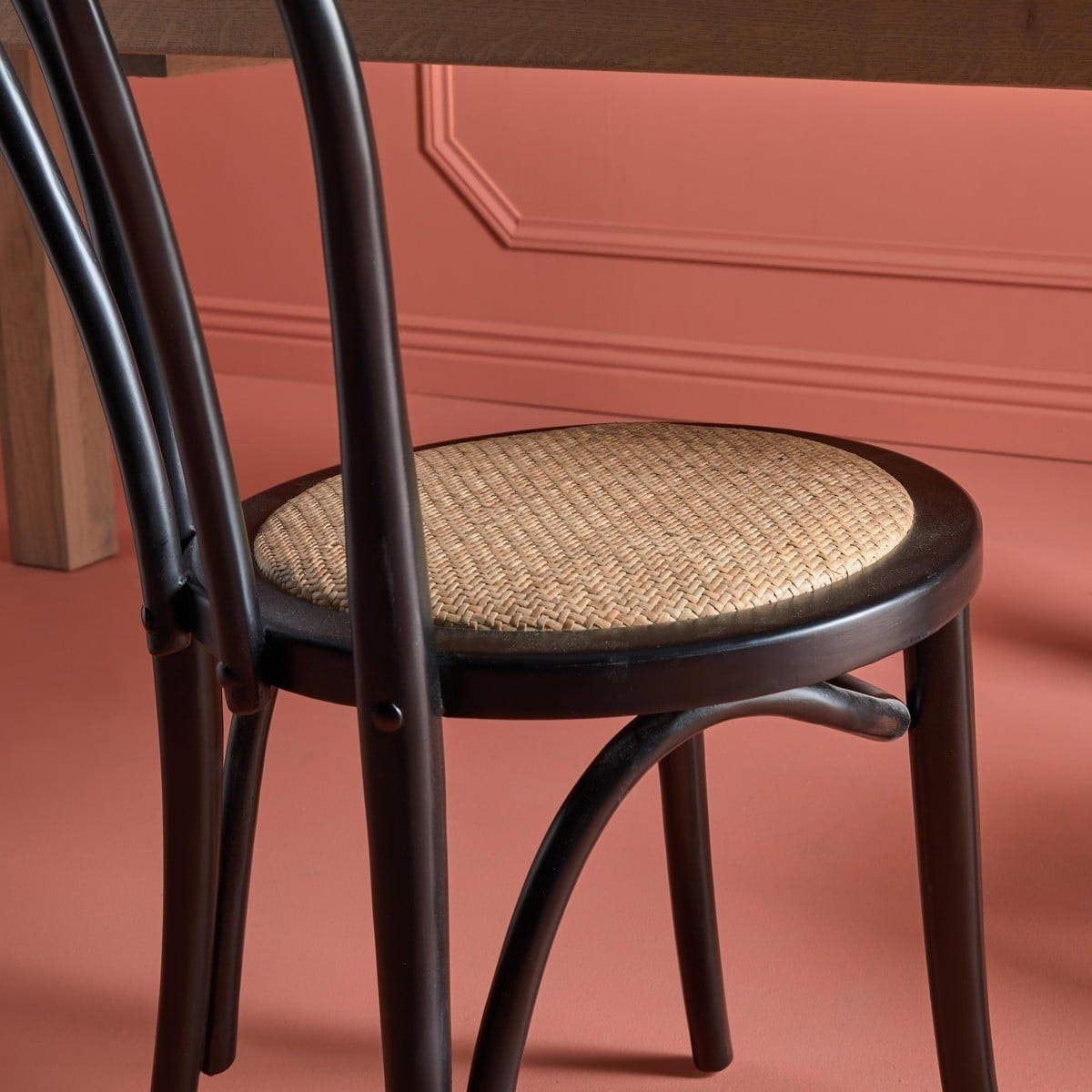 ESSZIMMERSTÜHLE HARTHOLZ schwarze oberfläche rattan 2er set 55/88/55 cm - Schwarz, Holz (55/88/48cm) - Signature