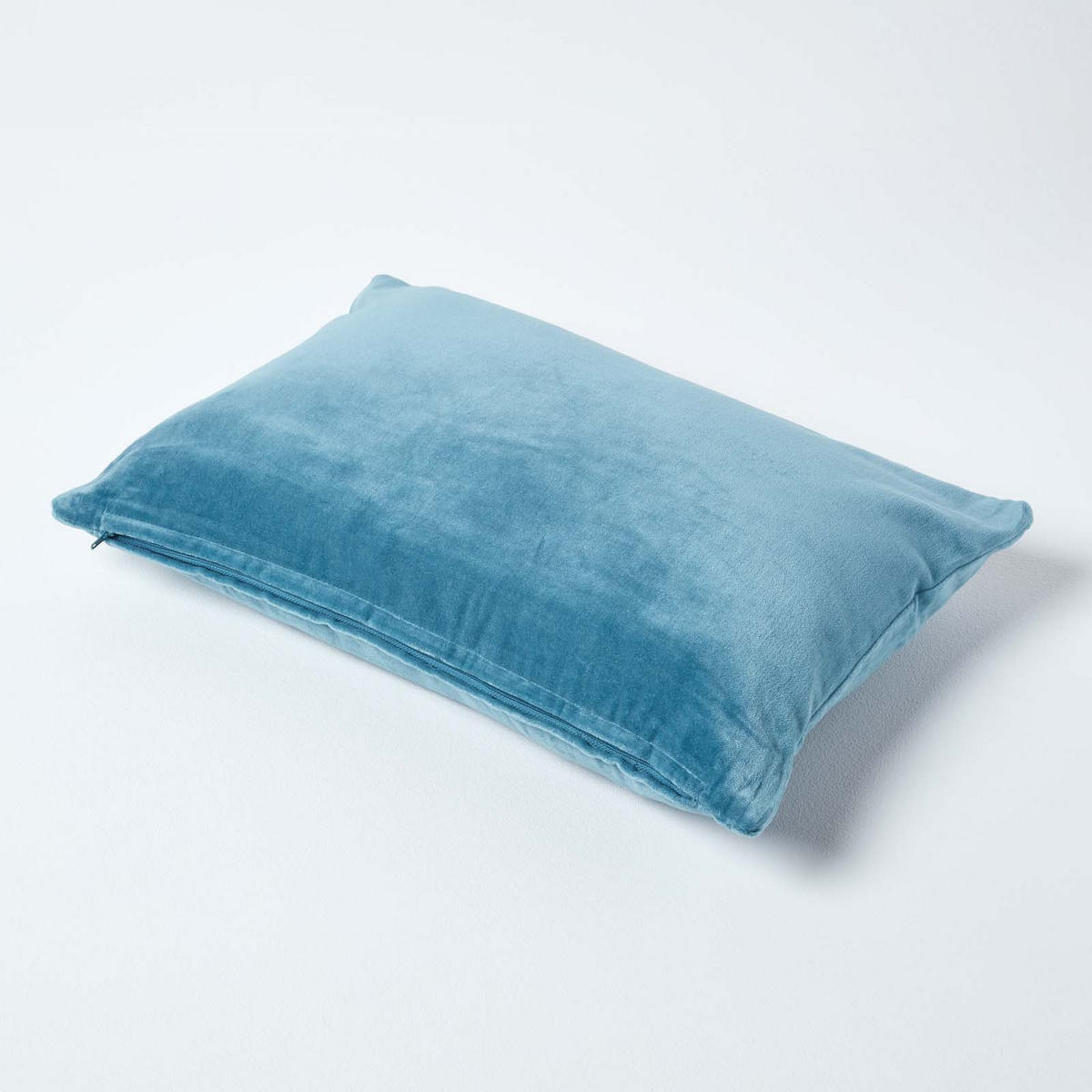 KISSENHÜLLE Baumwollsamt blau 30/50 cm - Blau, Textil (30/50cm) - Homescapes