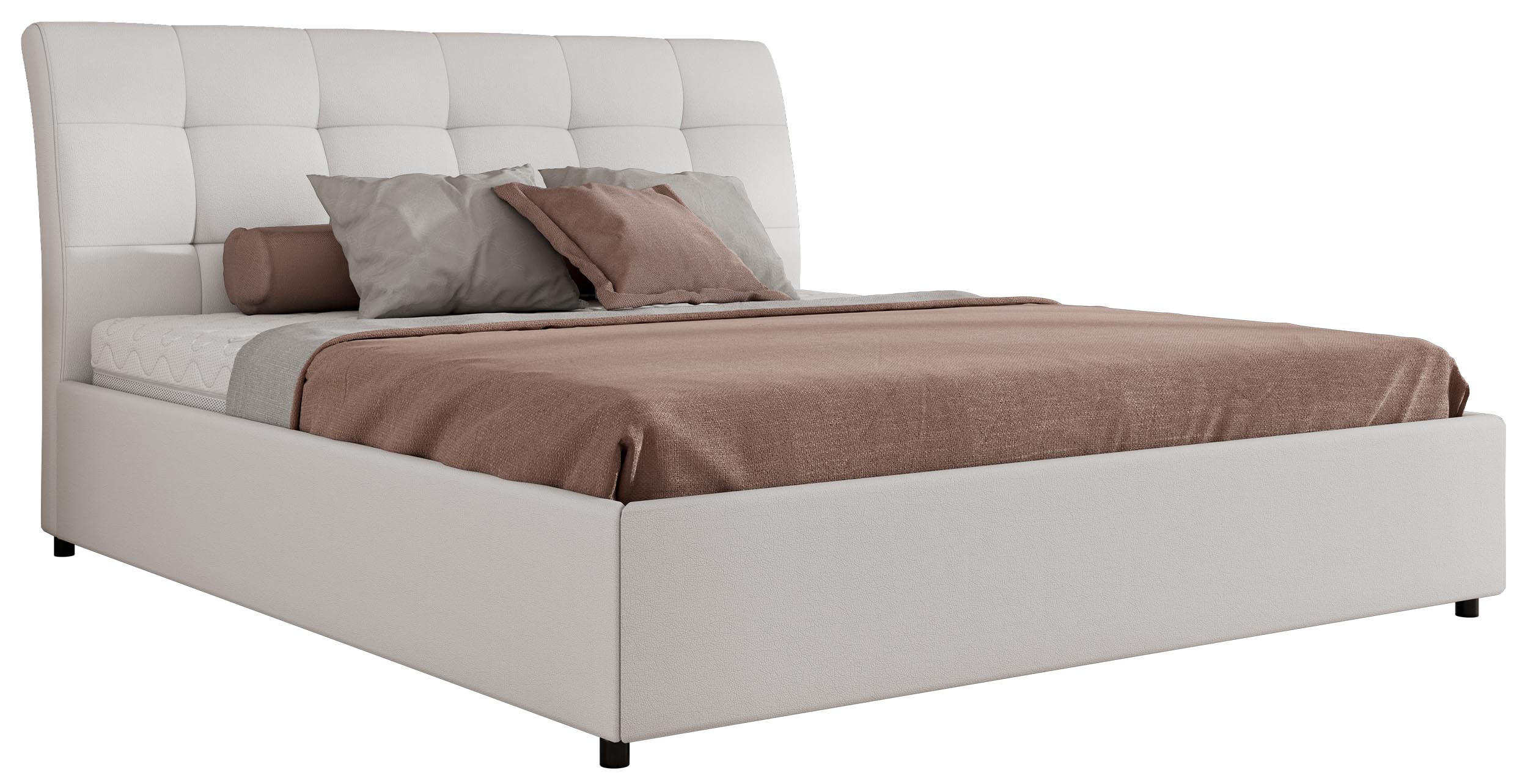 POLSTERBETT GALA CLASSIC 140/200 - Weiß Kunstleder - Schaum-Matratze - Weiß, Textil (140/200cm) - MKS