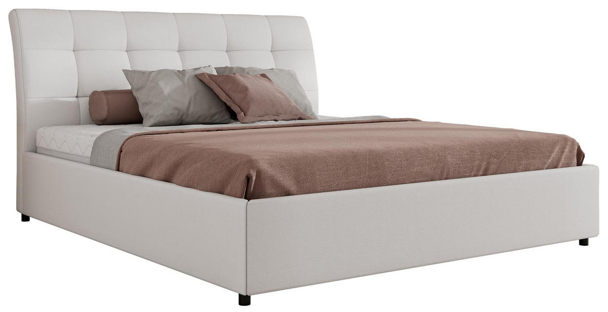 POLSTERBETT GALA CLASSIC 140/200 - Weiß Kunstleder - Schaum-Matratze - Weiß, Textil (140/200cm) - MKS