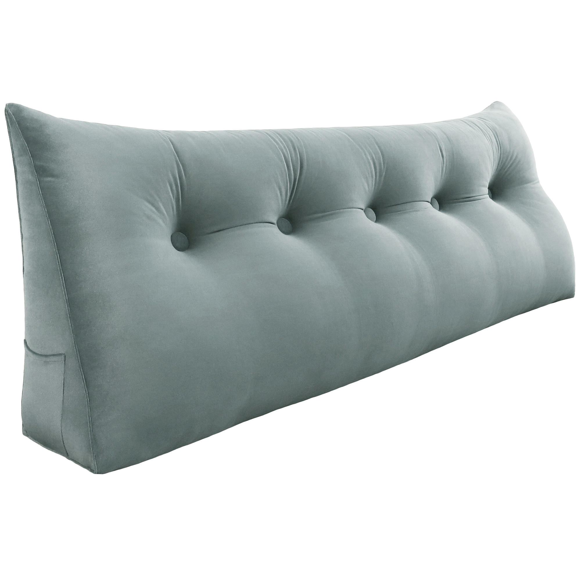 RÜCKENKISSEN für Bett Samt Grau 160 cm - Grau, Textil (50/160cm) - Vercart