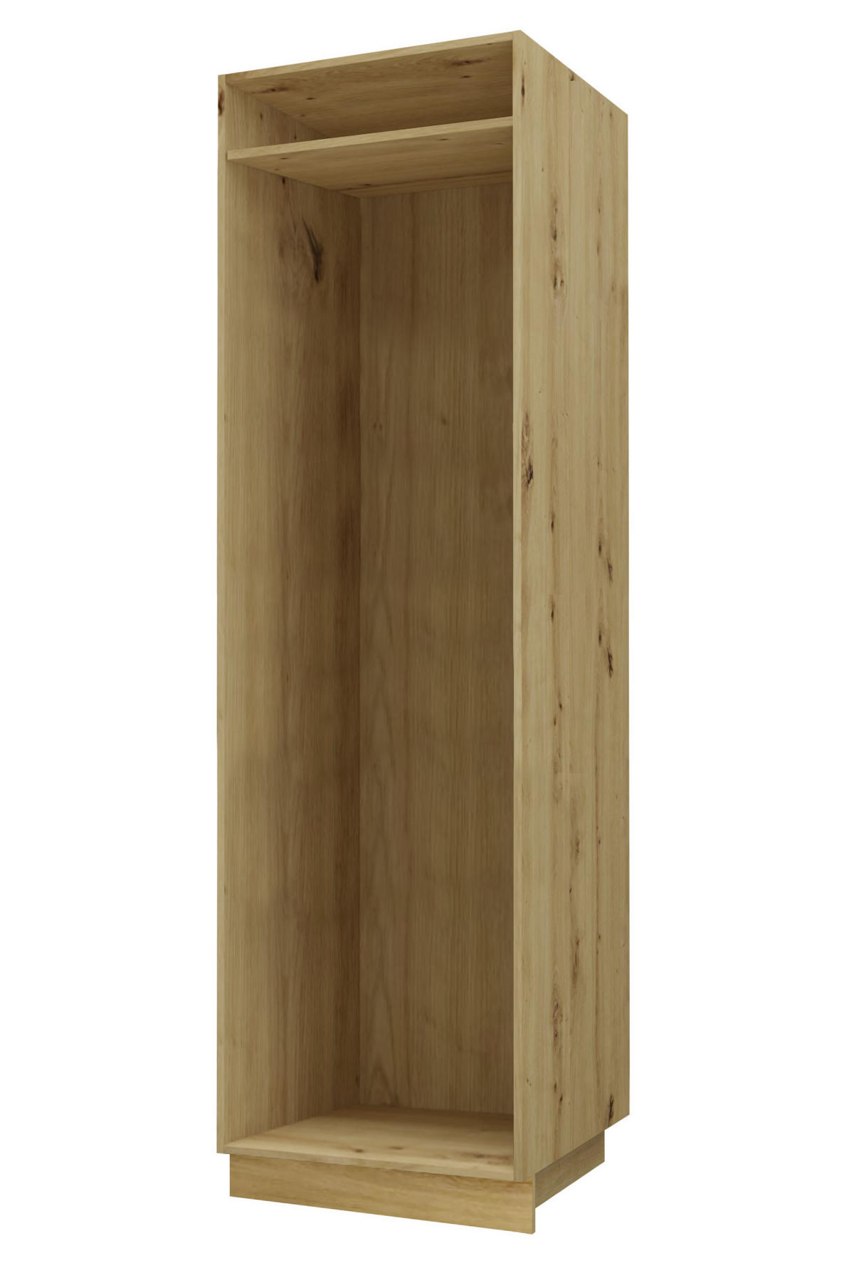 KÜHLSCHRANKUMBAUSCHRANK Essen D14/DL/60/207 Weiß Hochglanz / Eiche Artisan Matt 60 / 59 / 207cm - Weiß Hochglanz/Eiche Artisan, Holz/Holzwerkstoff (60/207/59cm) - Feldmann-Wohnen